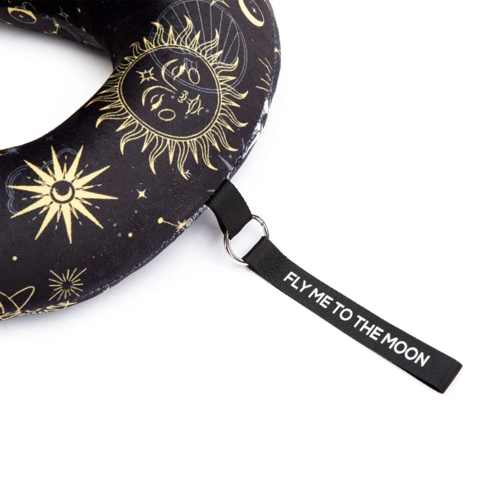 Black Travel Neck Pillow - Celestial