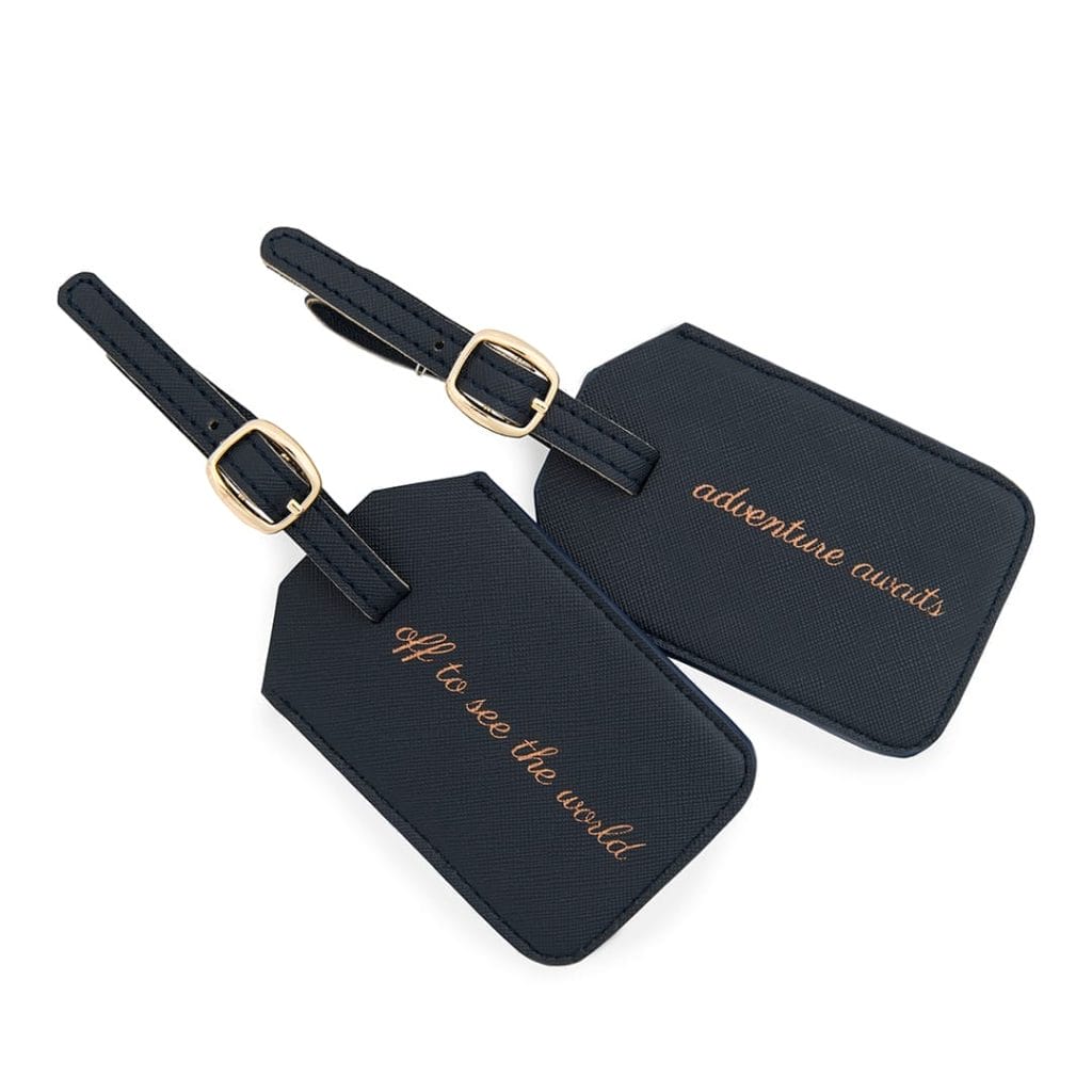 2PC Navy & Rose Gold Luggage Tags