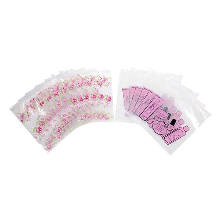 12PC Pink Floral Resealable Bags