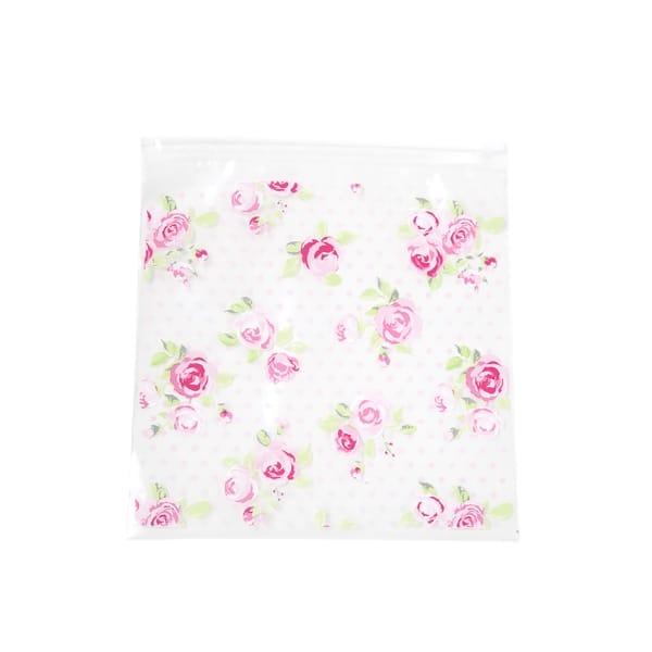 12PC Pink Floral Resealable Bags