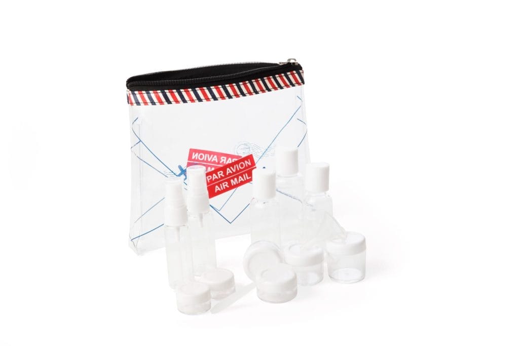 15PC Red & Blue Travel Bottle Set