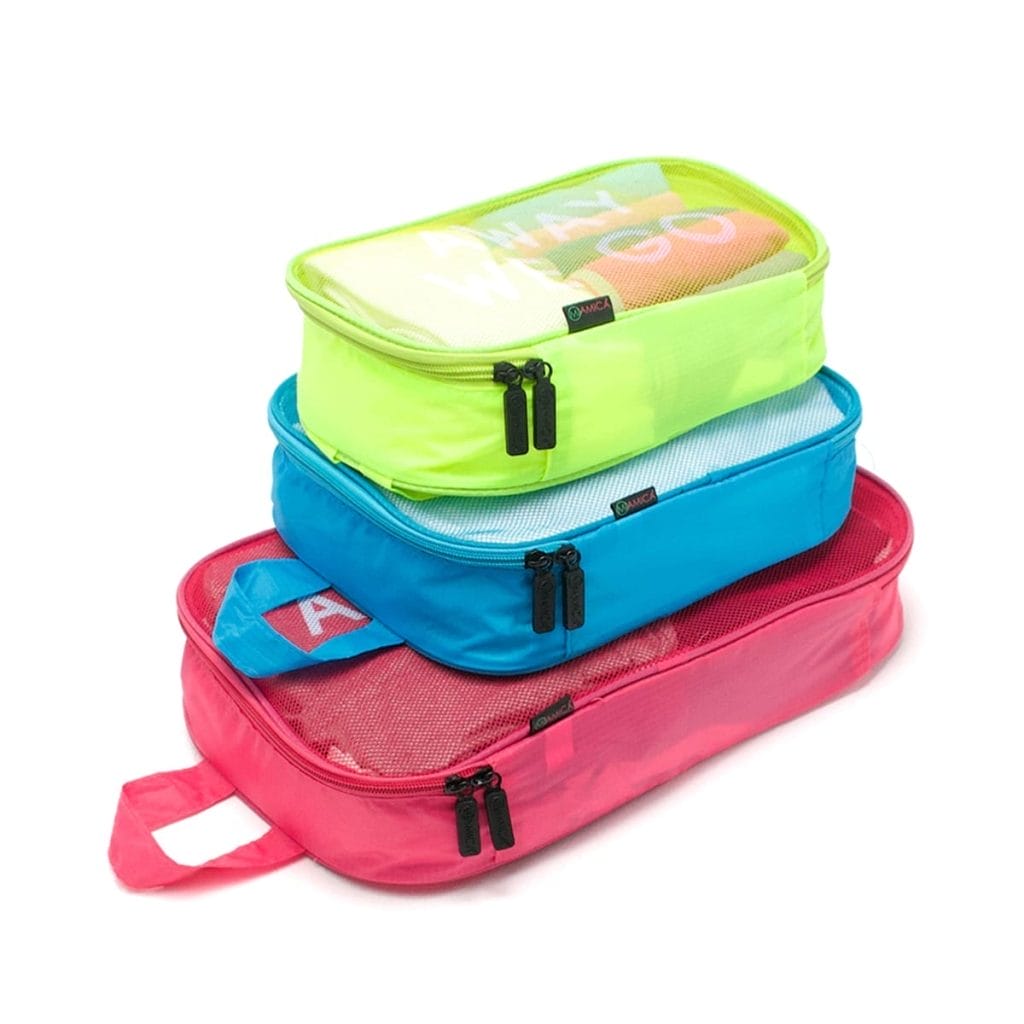 3PC Neon Mesh Packing Cubes