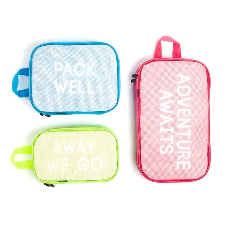 3PC Neon Mesh Packing Cubes
