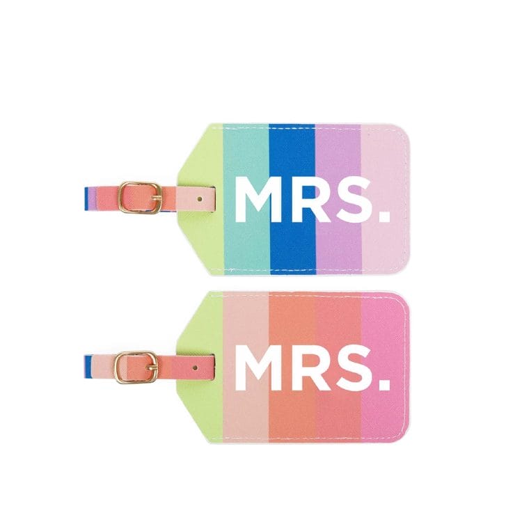2PC Mrs. & Mrs. Rainbow Luggage Tags