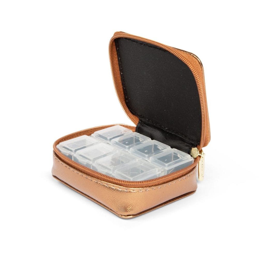 Brown Metallic Pill Case - Go West