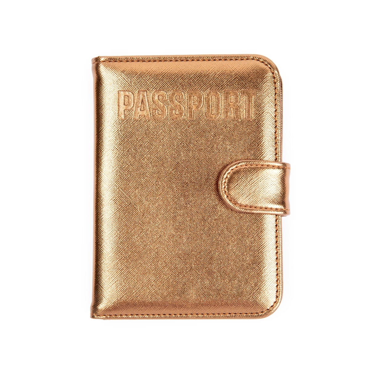 Brown Metallic Passport Case - Go West