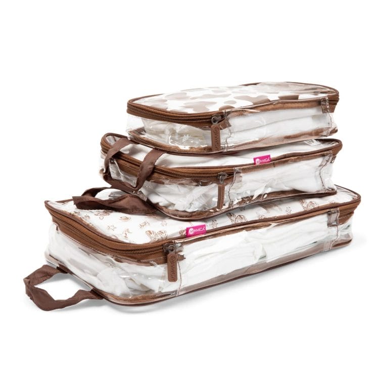 3PC Clear Packing Cubes - Go West