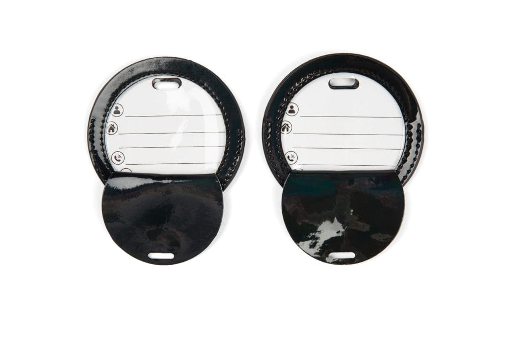 2PC Black Round Luggage Tags - Celestial