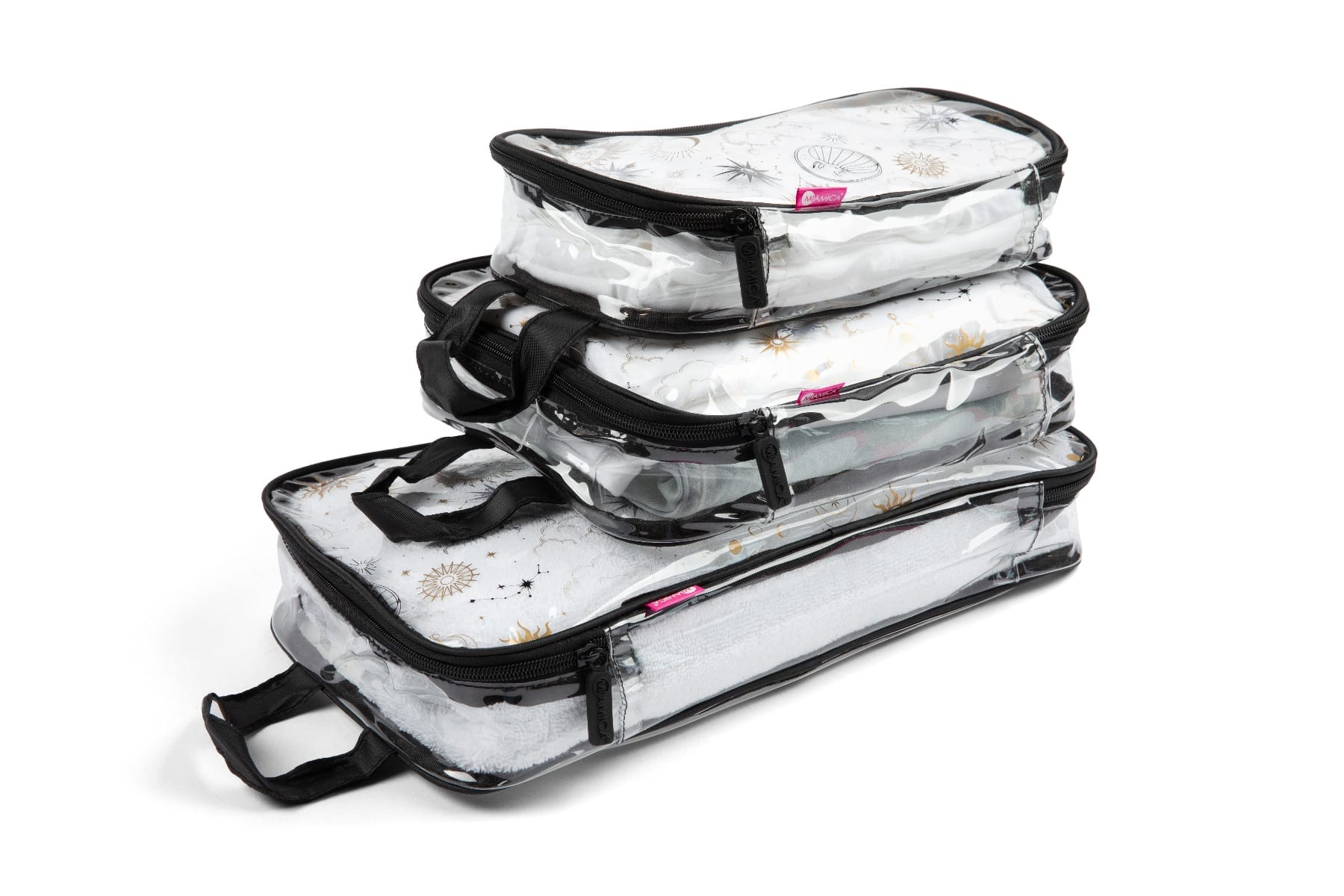 3PC Clear Packing Cubes - Celestial