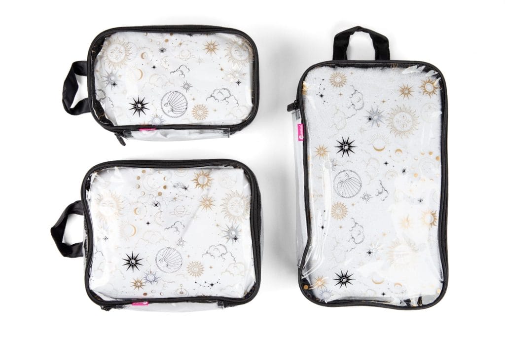 3PC Clear Packing Cubes - Celestial