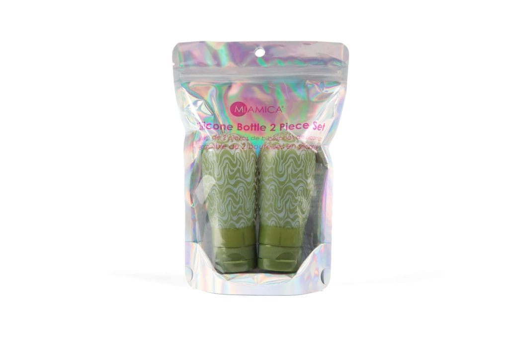 2PC 3OZ Olive Silicone Travel Bottle Set