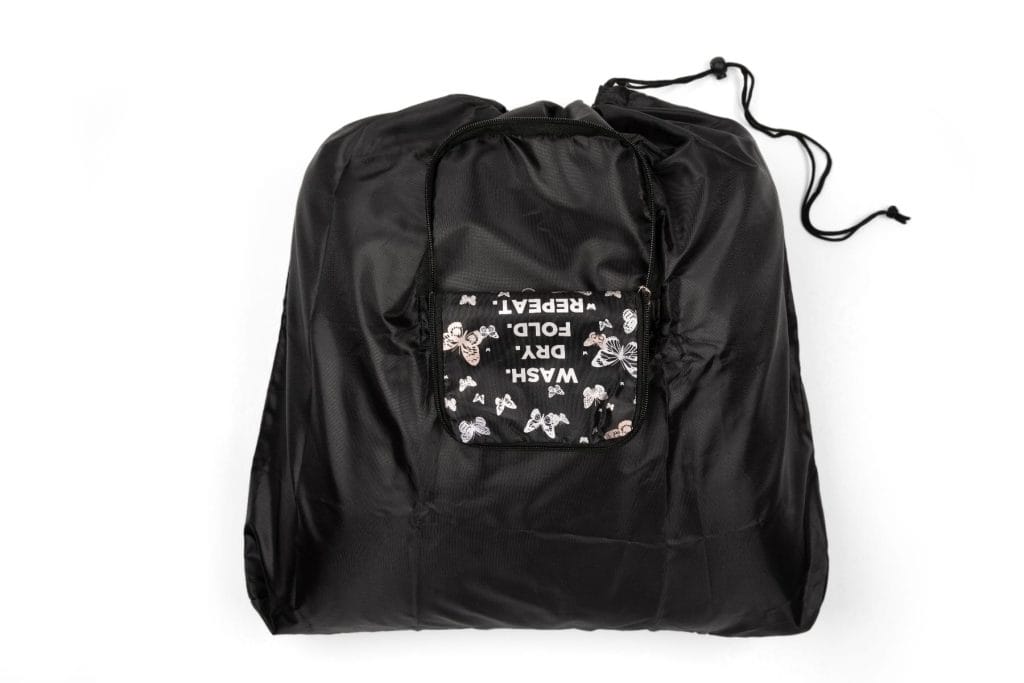 Black Laundry Bag - Metallic Butterflies