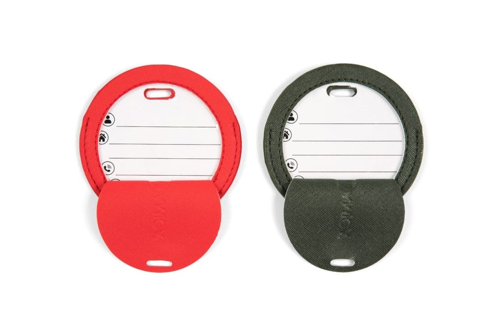 2PC Coral & Olive Round Luggage Tags - Mushroom Garden