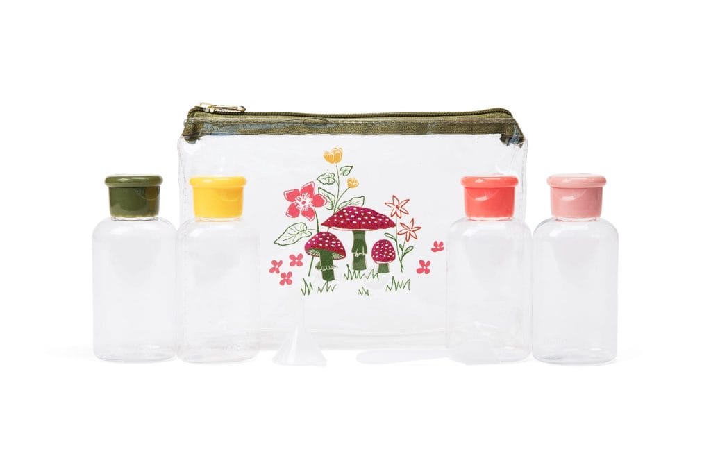 8PC Flip Top Travel Bottle Set - Mushroom Garden