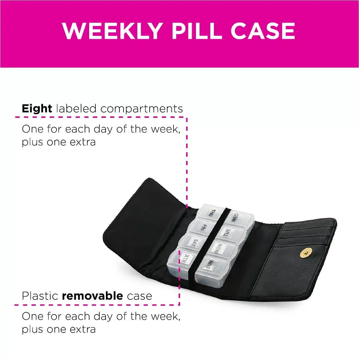 BLACK SNAP PILL CASE