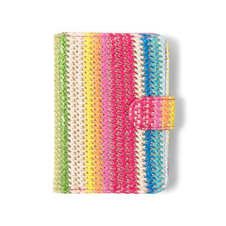 Rainbow Raffia Passport Case - By the Shore