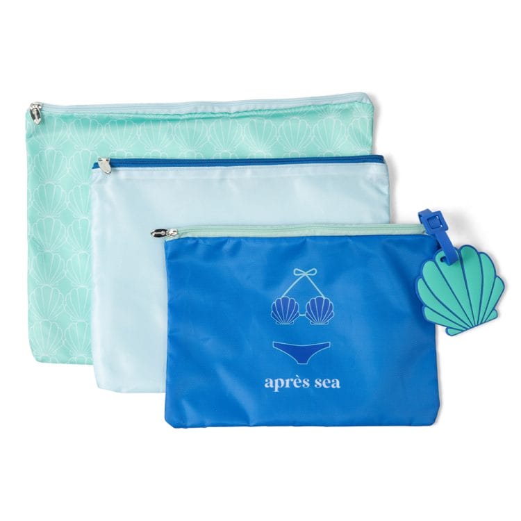 4PC Travel Pouch and Luggage Tag Set - By the Shore