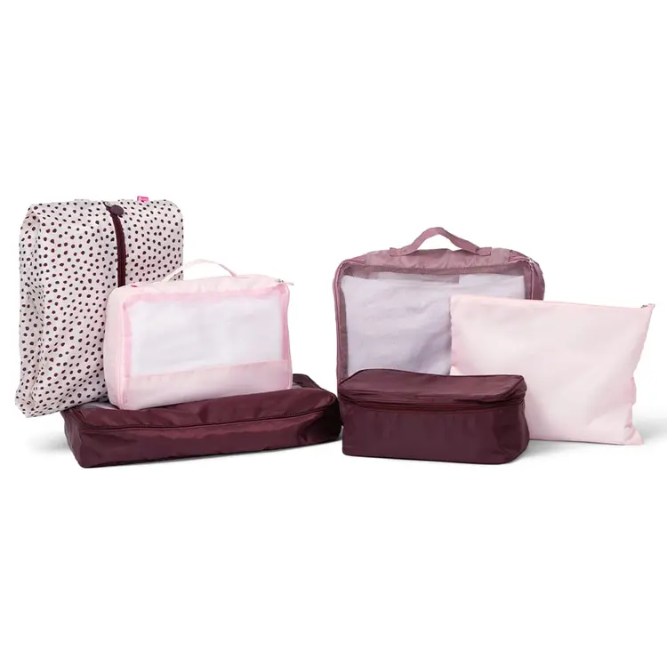 6PC Pink Travel Packing Set