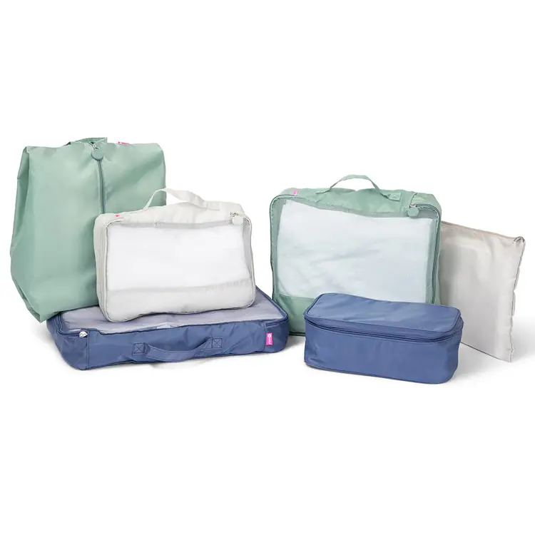 6PC Blue/Green Travel Packing Set