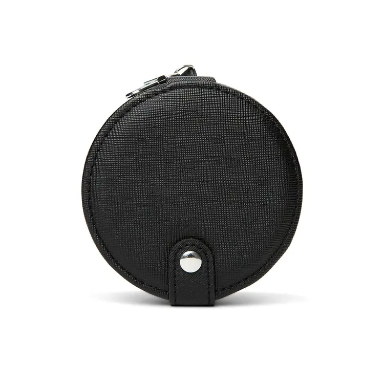 Black Snap Round Pill Case