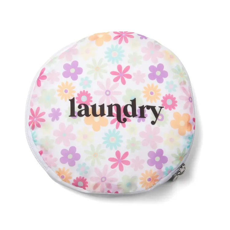 Floral Laundry Bag - Tangerine Crush